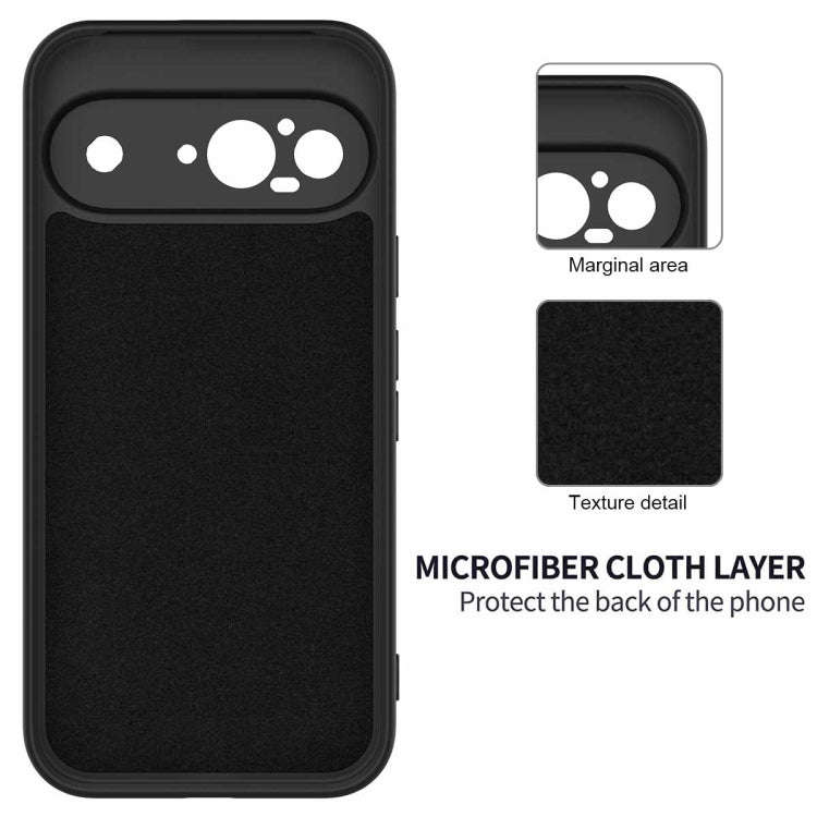 For Google Pixel 9 Pure Color Liquid Silicone Shockproof Phone Case(Black)