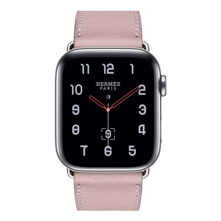 For Apple Watch Series 7 41mm / 6 & SE & 5 & 4 40mm / 3 & 2 & 1 38mm Leather  Watch Band(Pink)