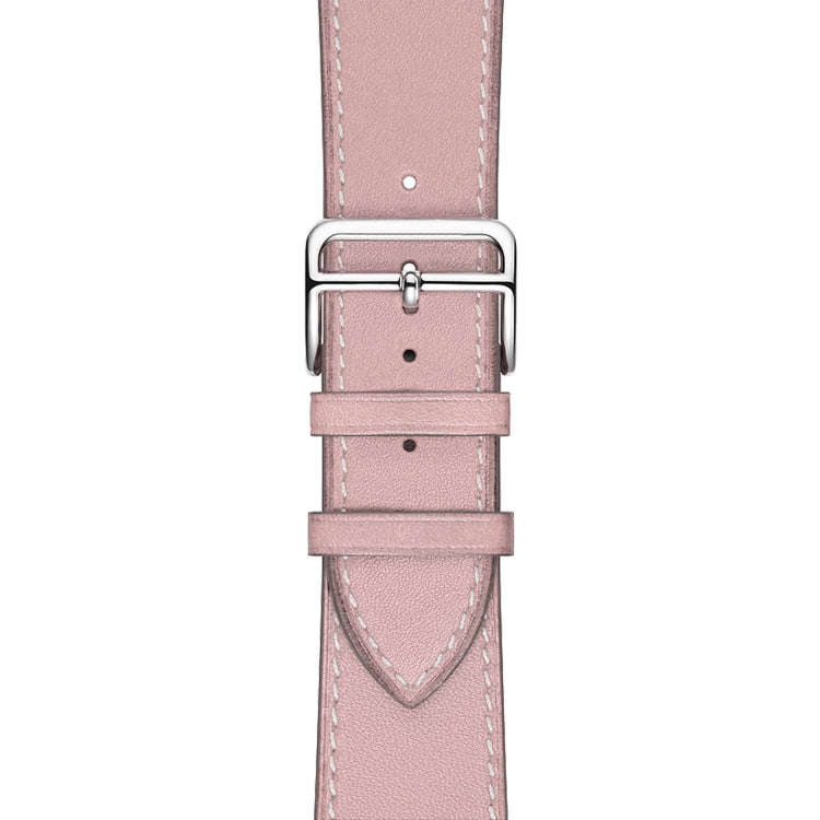 For Apple Watch Series 7 41mm / 6 & SE & 5 & 4 40mm / 3 & 2 & 1 38mm Leather  Watch Band(Pink)