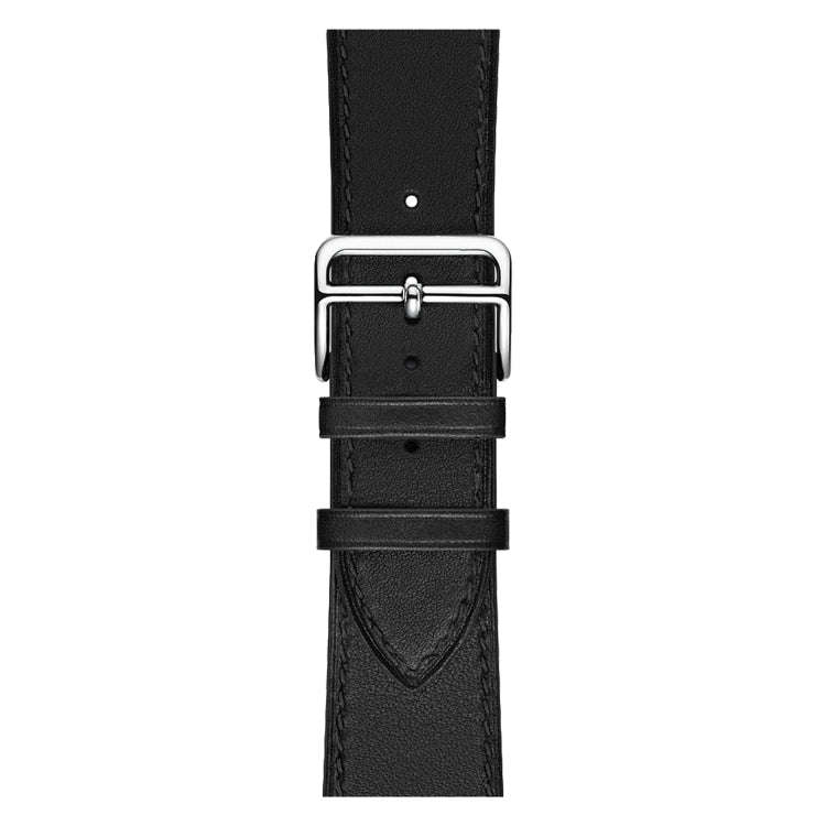 For Apple Watch Series 7 41mm / 6 & SE & 5 & 4 40mm / 3 & 2 & 1 38mm Leather  Watch Band(Black)