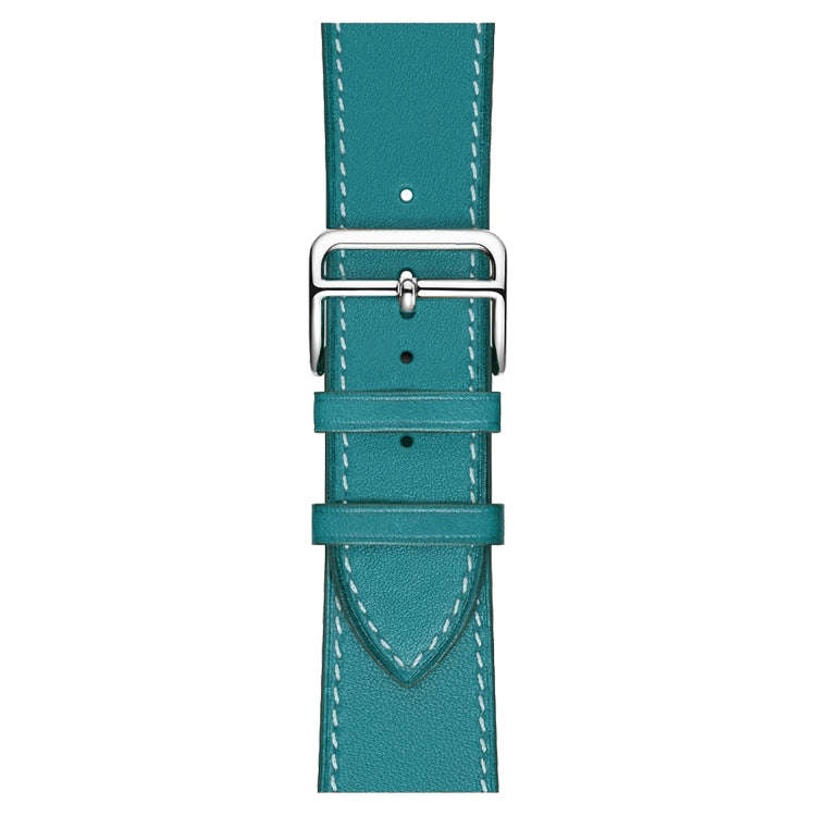 For Apple Watch Series 7 41mm / 6 & SE & 5 & 4 40mm / 3 & 2 & 1 38mm Leather  Watch Band(Blue)