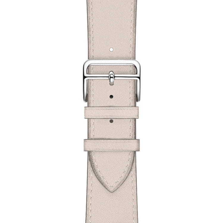 For Apple Watch Series 7 41mm / 6 & SE & 5 & 4 40mm / 3 & 2 & 1 38mm Leather  Watch Band(Creamy-w...