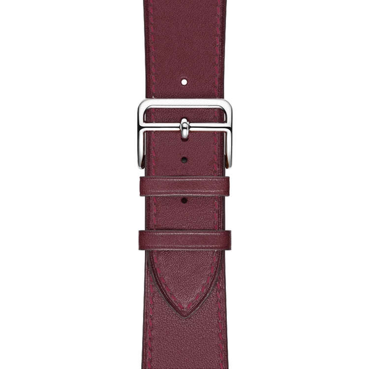 For Apple Watch Series 7 41mm / 6 & SE & 5 & 4 40mm / 3 & 2 & 1 38mm Leather  Watch Band(Purplish...