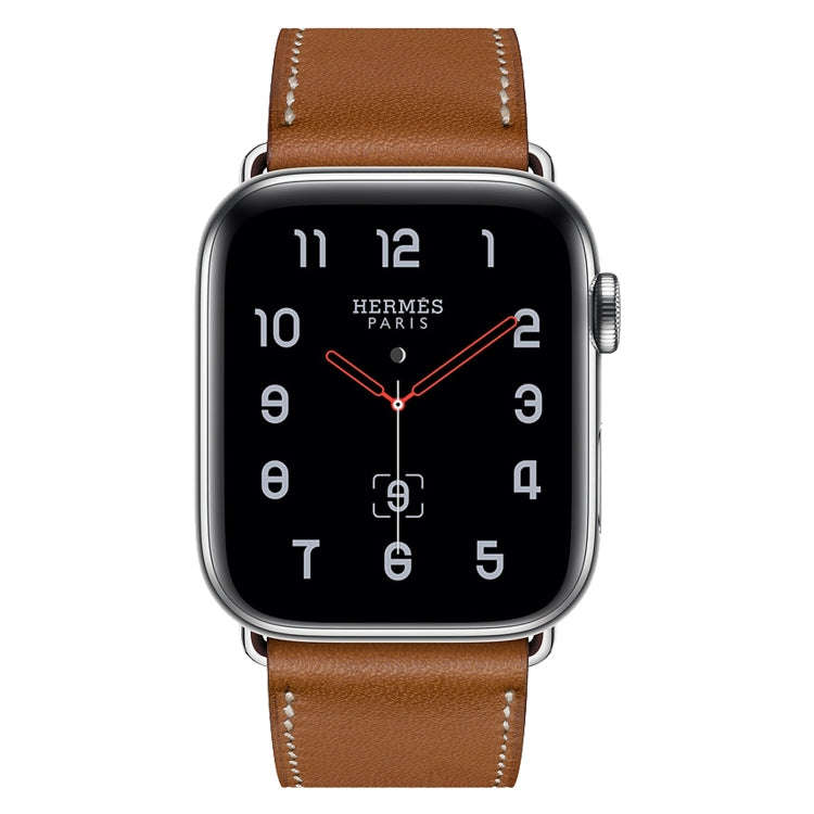 For Apple Watch Series 7 41mm / 6 & SE & 5 & 4 40mm / 3 & 2 & 1 38mm Leather  Watch Band(Brown)