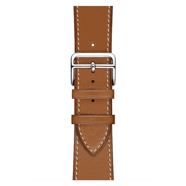 For Apple Watch Series 7 41mm / 6 & SE & 5 & 4 40mm / 3 & 2 & 1 38mm Leather  Watch Band(Brown)