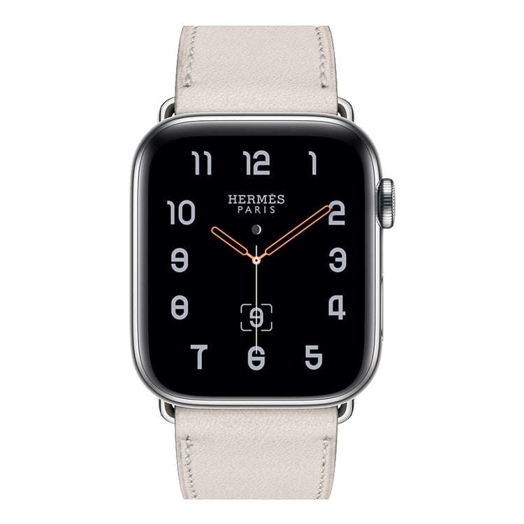 For Apple Watch Series 7 45mm / 6 & SE & 5 & 4 44mm / 3 & 2 & 1 42mm Leather  Watch Band(Creamy-w...