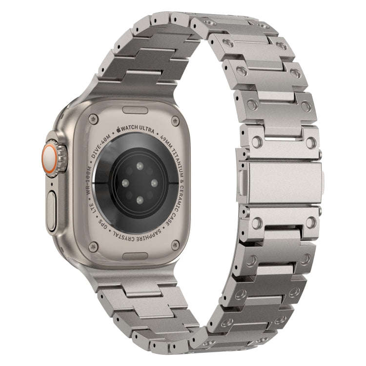 Double Rows Metal Watch Band For Apple Watch SE 2023 44mm(Titanium)