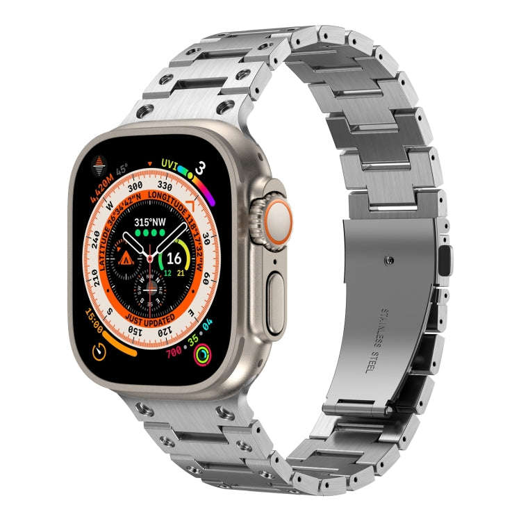Double Rows Metal Watch Band For Apple Watch SE 2023 40mm(Silver)
