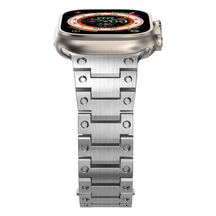 Double Rows Metal Watch Band For Apple Watch SE 2023 40mm(Silver)
