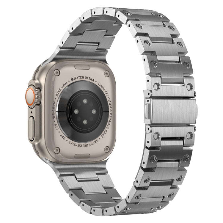 Double Rows Metal Watch Band For Apple Watch Ultra 2 49mm(Silver)