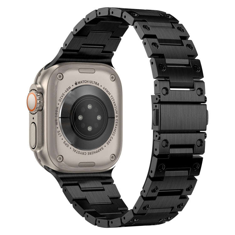 Double Rows Metal Watch Band For Apple Watch 9 41mm(Black)