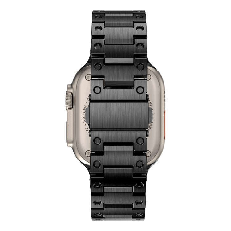 Double Rows Metal Watch Band For Apple Watch 9 41mm(Black)