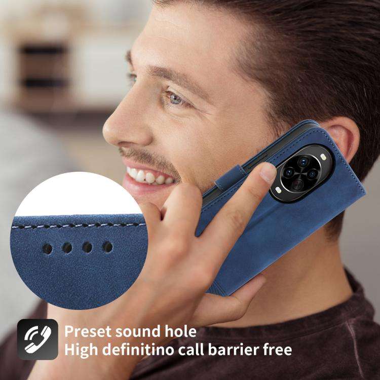 For Huawei nova 14 Pro Dierfeng Dream Line TPU Hybrid PU Leather Phone Case(Blue)