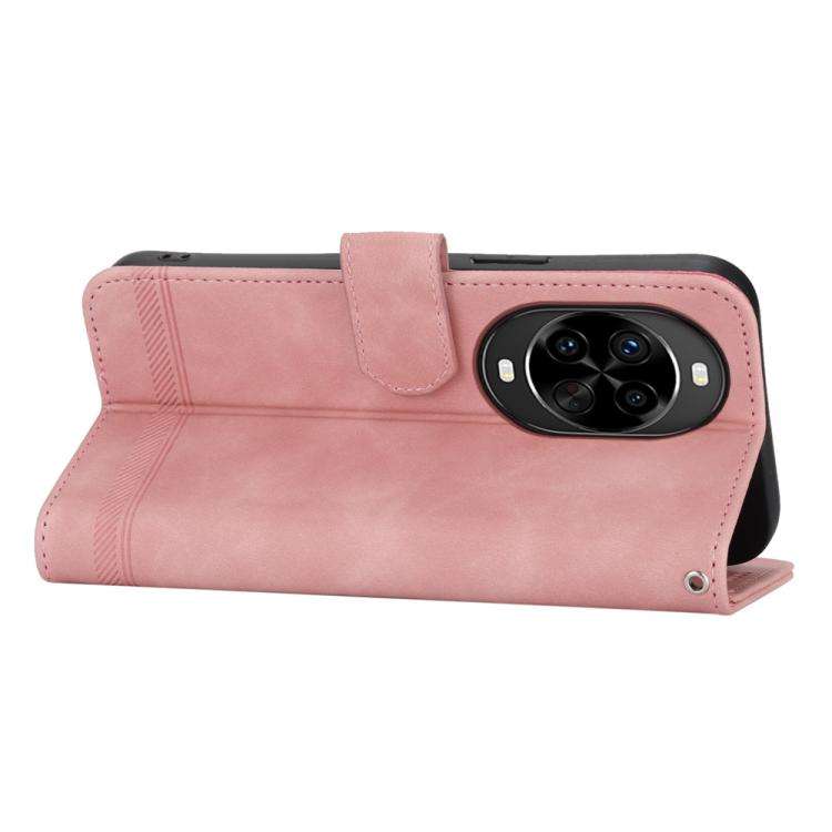 For Huawei nova 14 Pro Dierfeng Dream Line TPU Hybrid PU Leather Phone Case(Pink)
