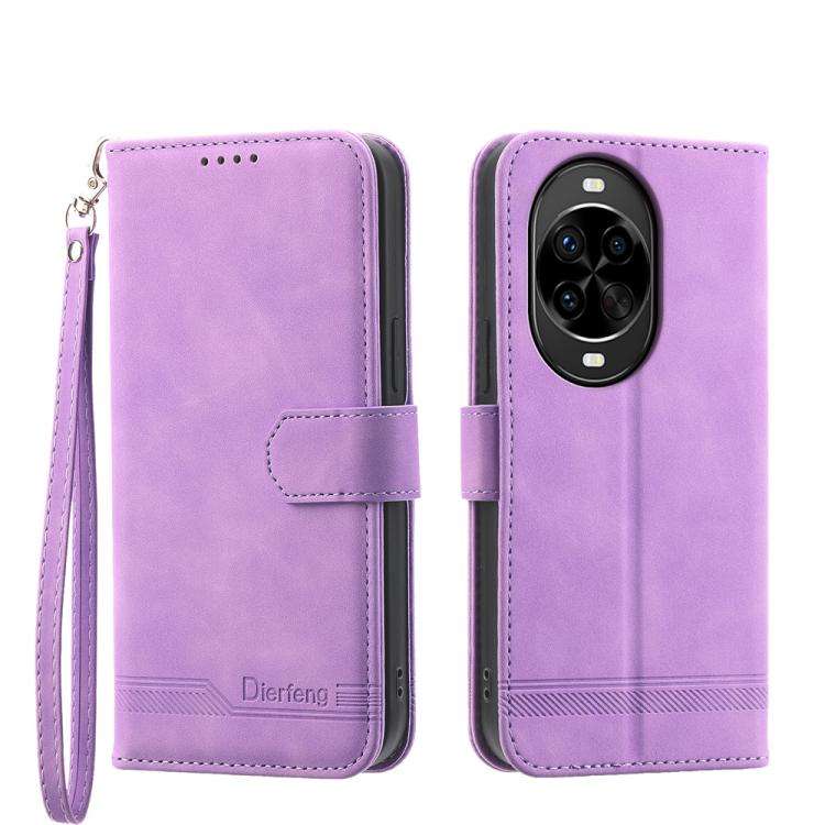 For Huawei nova 14 Pro Dierfeng Dream Line TPU Hybrid PU Leather Phone Case(Purple)