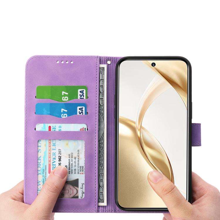 For Huawei nova 14 Pro Dierfeng Dream Line TPU Hybrid PU Leather Phone Case(Purple)