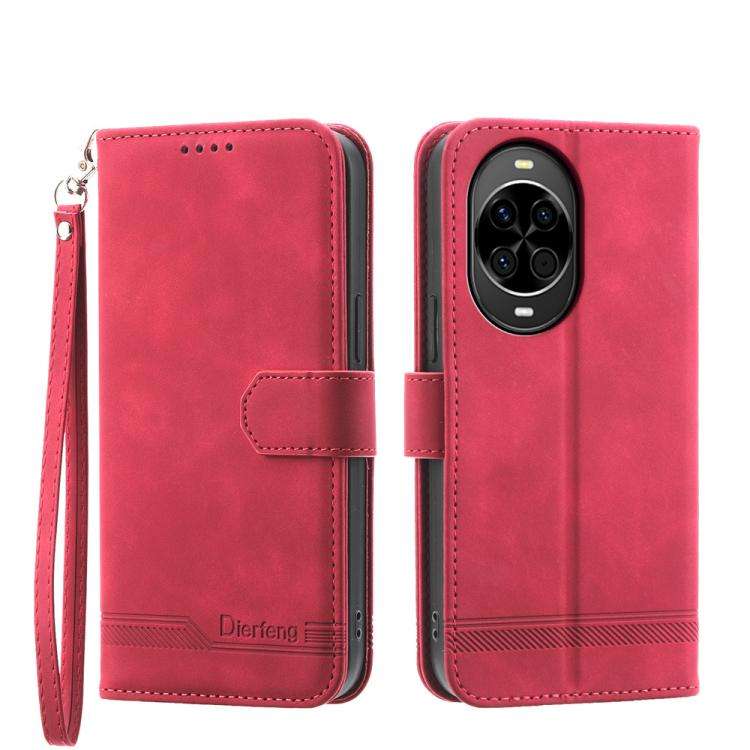 For Huawei nova 14 Dierfeng Dream Line TPU Hybrid PU Leather Phone Case(Red)