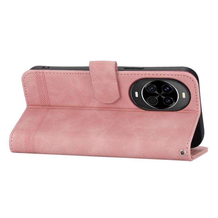 For Huawei nova 14 Dierfeng Dream Line TPU Hybrid PU Leather Phone Case(Pink)