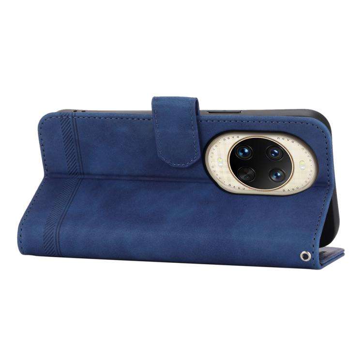 For Huawei nova 14 Ultra Dierfeng Dream Line TPU Hybrid PU Leather Phone Case(Blue)