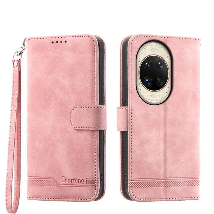 For Huawei nova 14 Ultra Dierfeng Dream Line TPU Hybrid PU Leather Phone Case(Pink)