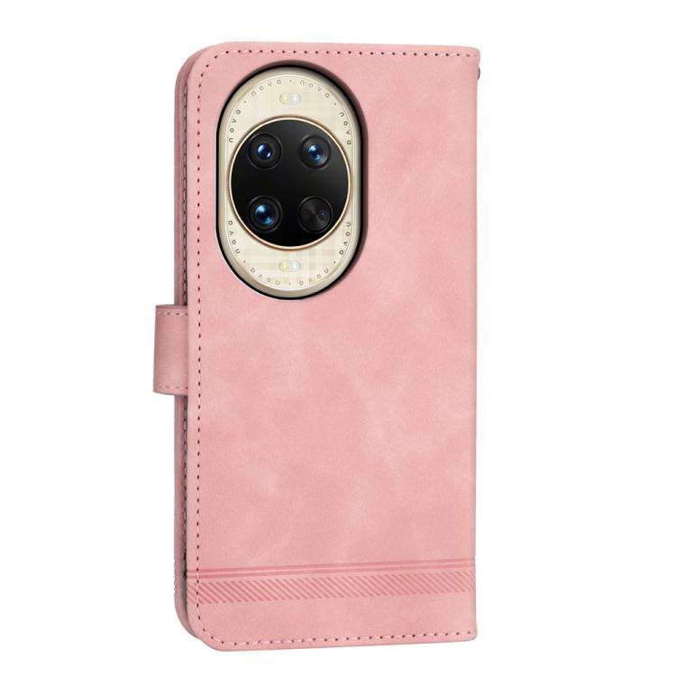 For Huawei nova 14 Ultra Dierfeng Dream Line TPU Hybrid PU Leather Phone Case(Pink)
