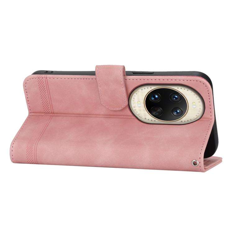 For Huawei nova 14 Ultra Dierfeng Dream Line TPU Hybrid PU Leather Phone Case(Pink)