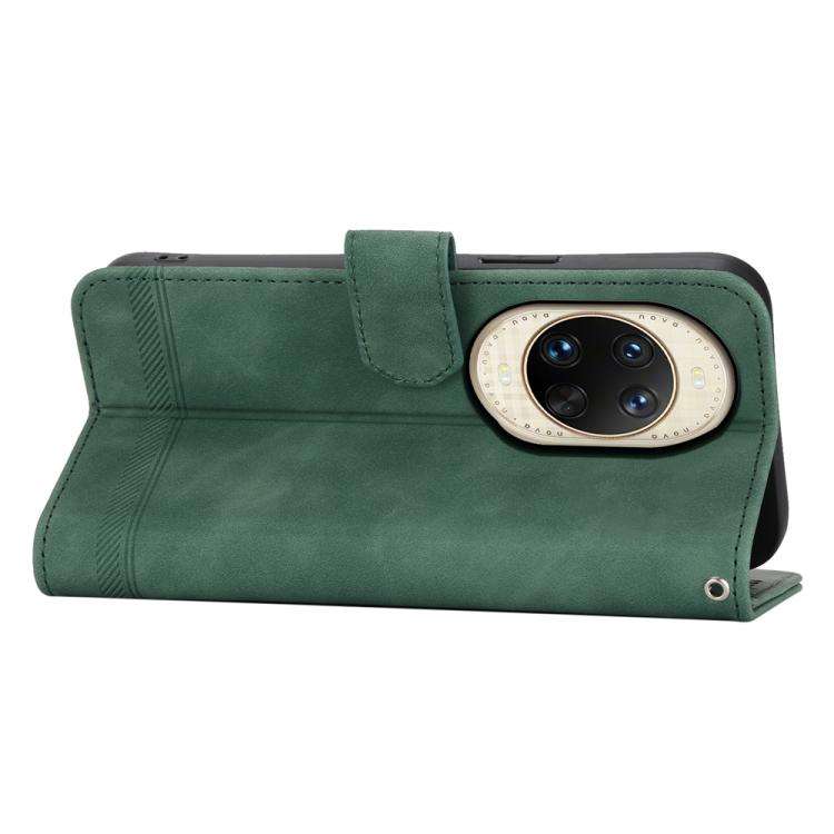 For Huawei nova 14 Ultra Dierfeng Dream Line TPU Hybrid PU Leather Phone Case(Green)