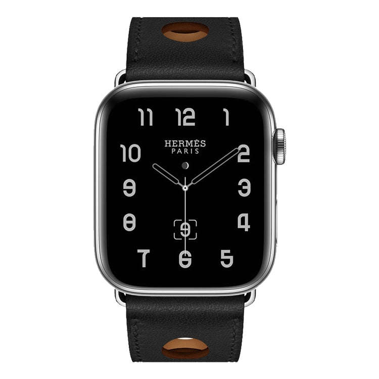For Apple Watch Series 8&7 41mm / SE 2&6&SE&5&4 40mm / 3&2&1 38mm Leather Three Holes Watch Band(...