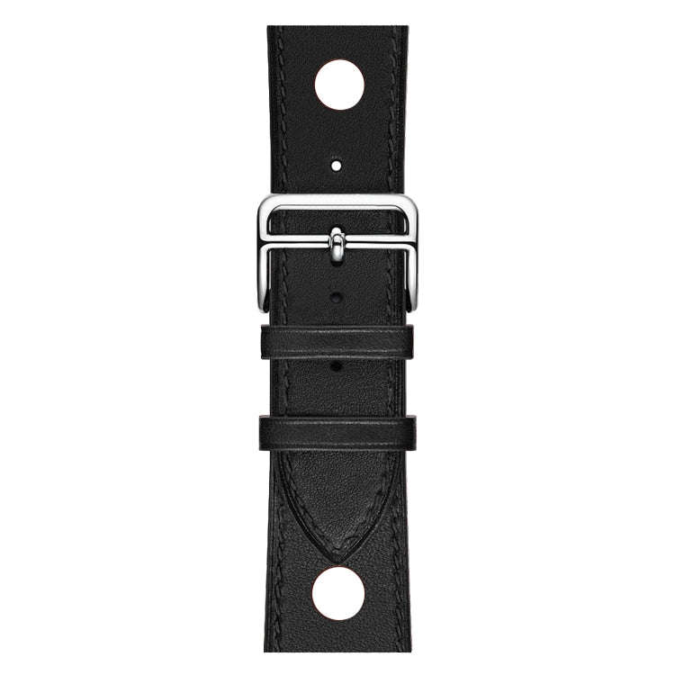 For Apple Watch Series 8&7 41mm / SE 2&6&SE&5&4 40mm / 3&2&1 38mm Leather Three Holes Watch Band(...