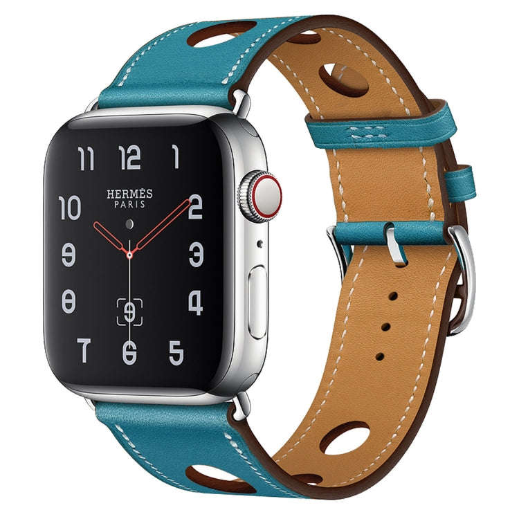 For Apple Watch Ultra 49mm / Series 8&7 45mm / SE 2&6&SE&5&4 44mm / 3&2&1 42mm Leather Three Hole...