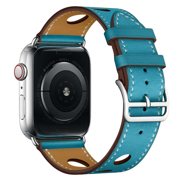For Apple Watch Ultra 49mm / Series 8&7 45mm / SE 2&6&SE&5&4 44mm / 3&2&1 42mm Leather Three Hole...