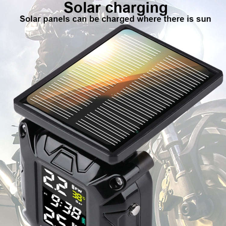 M9 Color Screen Motorcycle Solar Wireless Tire Pressure Monitor With Handbar Mount