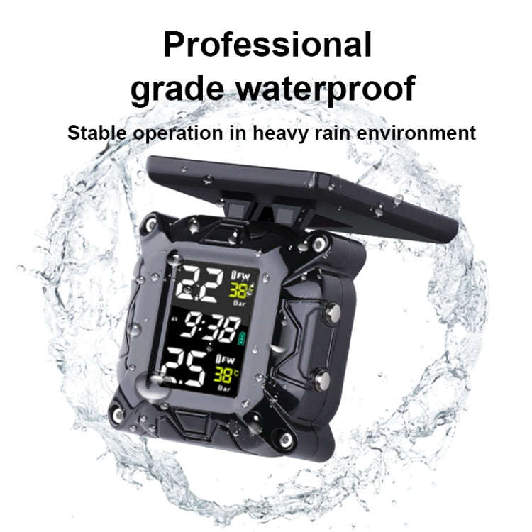 M9 Color Screen Motorcycle Solar Wireless Tire Pressure Monitor With Handbar Mount