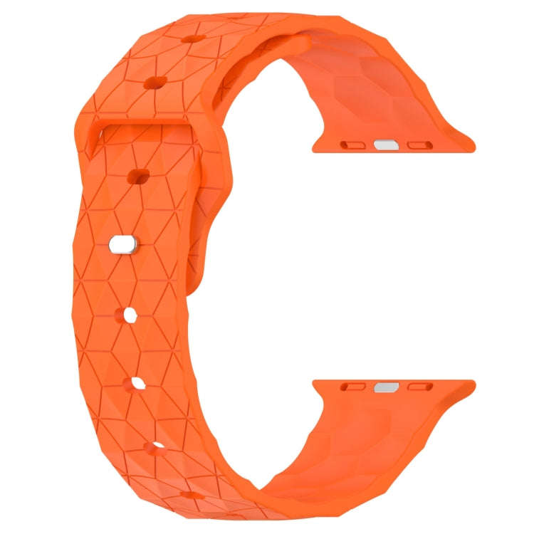Football Texture Silicone Watch Band For Apple Watch SE 2023 44mm(Orange)