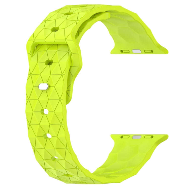 Football Texture Silicone Watch Band For Apple Watch SE 2023 44mm(Limes Green)