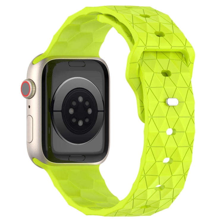 Football Texture Silicone Watch Band For Apple Watch SE 2023 44mm(Limes Green)