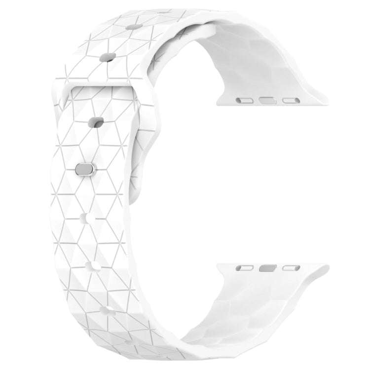 Football Texture Silicone Watch Band For Apple Watch SE 2023 40mm(White)