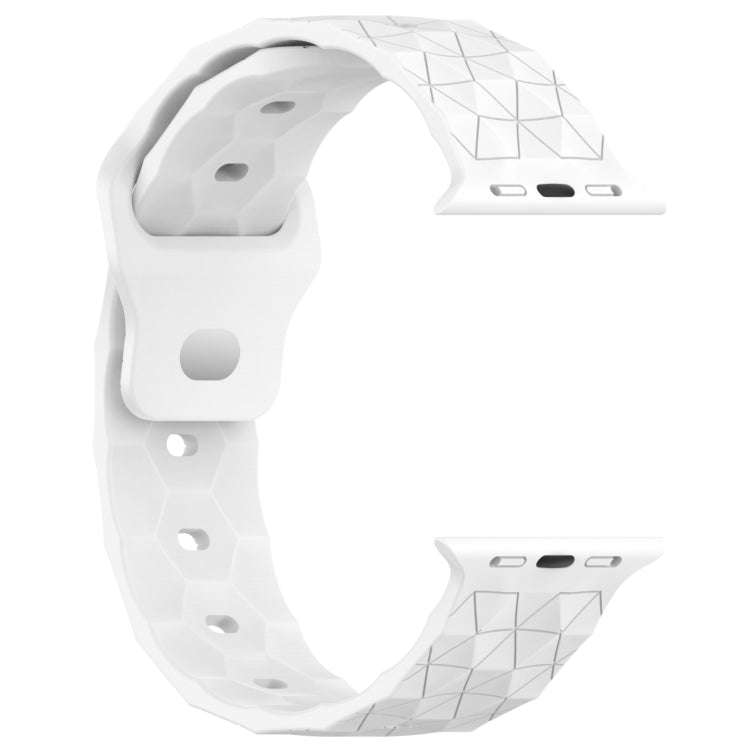 Football Texture Silicone Watch Band For Apple Watch SE 2023 40mm(White)
