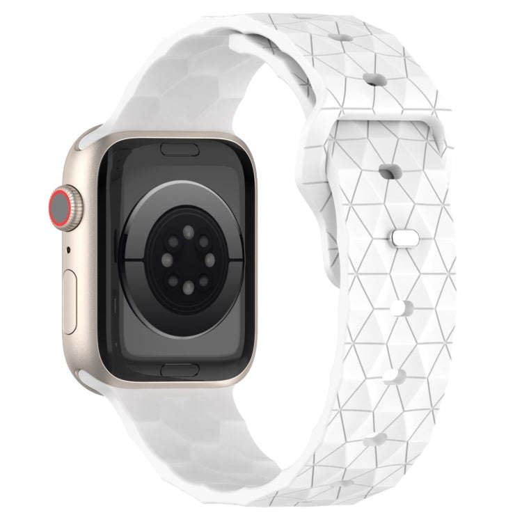 Football Texture Silicone Watch Band For Apple Watch SE 2023 40mm(White)