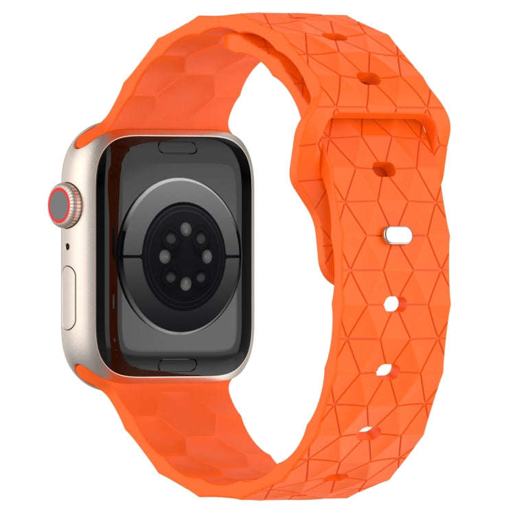 Football Texture Silicone Watch Band For Apple Watch SE 2023 40mm(Orange)