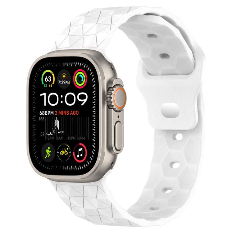 Football Texture Silicone Watch Band For Apple Watch Ultra 2 49mm(White)