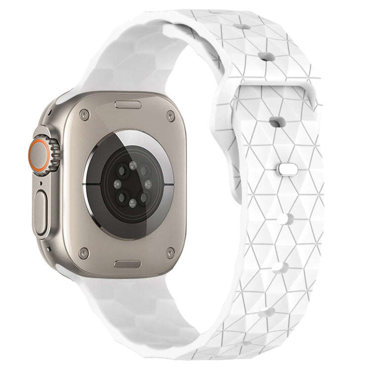 Football Texture Silicone Watch Band For Apple Watch Ultra 2 49mm(White)