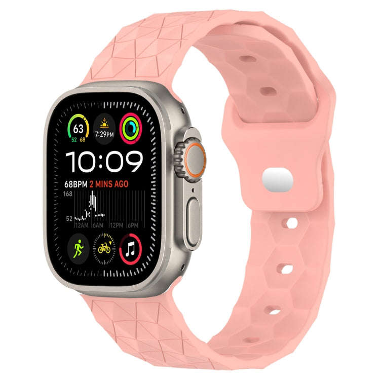 Football Texture Silicone Watch Band For Apple Watch Ultra 2 49mm(Pink)