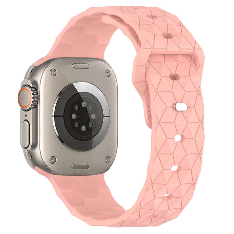 Football Texture Silicone Watch Band For Apple Watch Ultra 2 49mm(Pink)