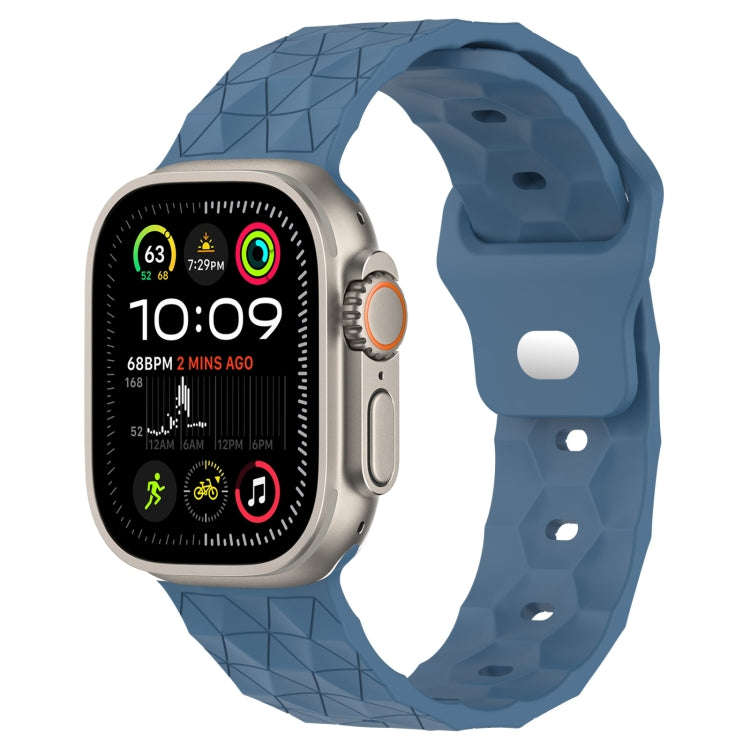 Football Texture Silicone Watch Band For Apple Watch Ultra 2 49mm(Blue)