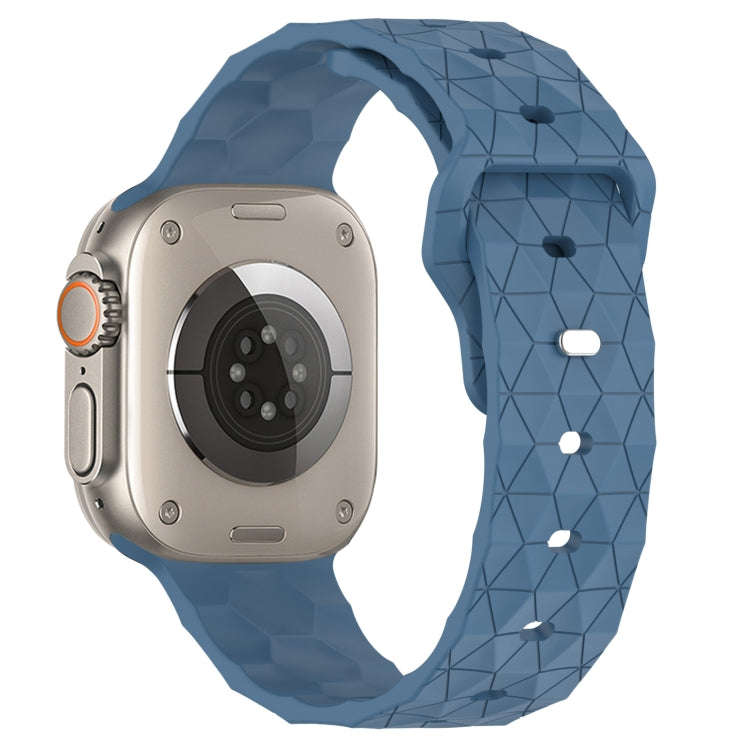 Football Texture Silicone Watch Band For Apple Watch Ultra 2 49mm(Blue)