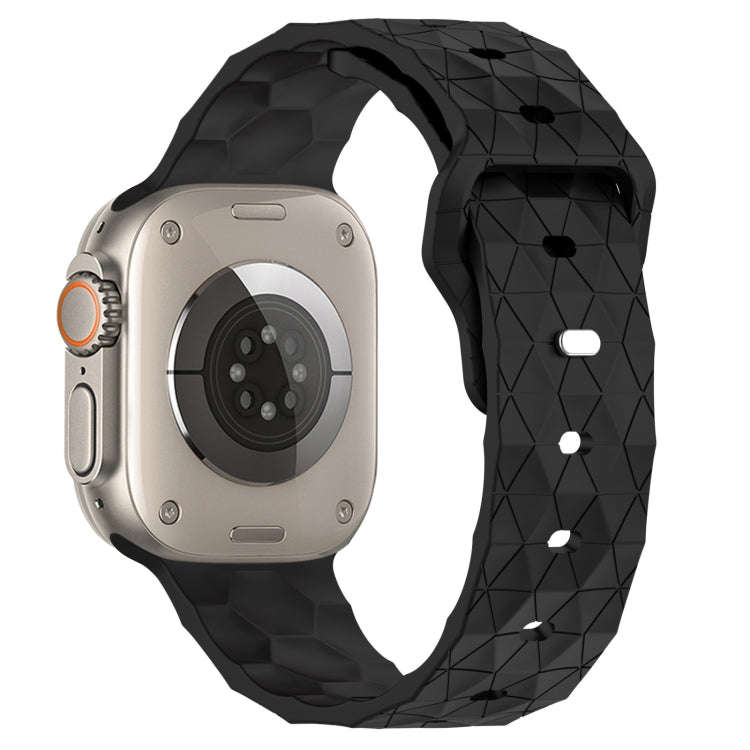 Football Texture Silicone Watch Band For Apple Watch Ultra 2 49mm(Black)