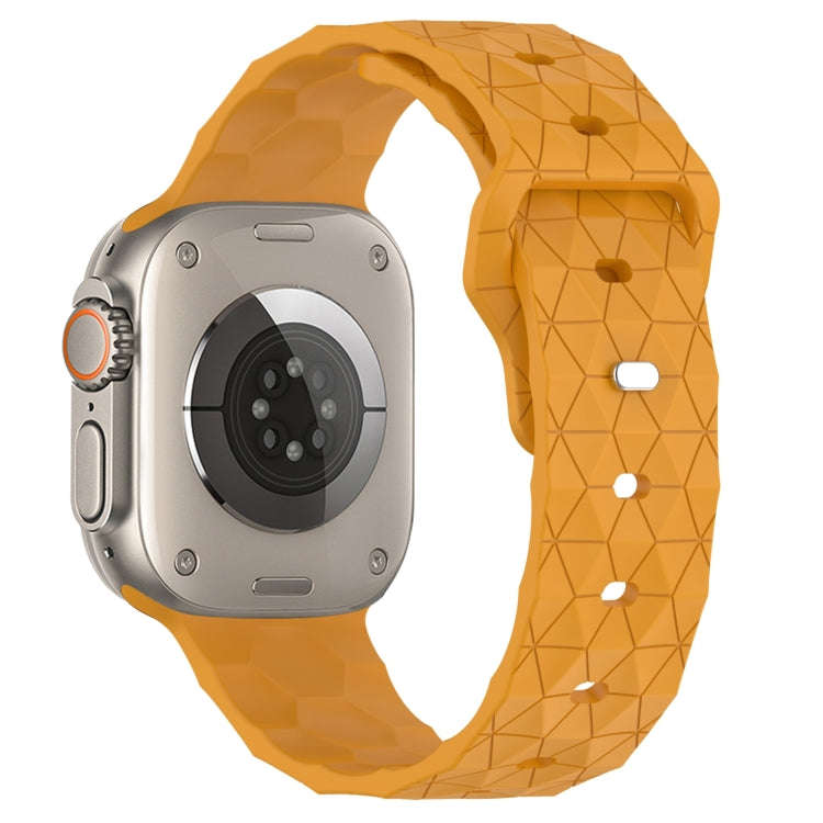 Football Texture Silicone Watch Band For Apple Watch Ultra 2 49mm(Yellow)
