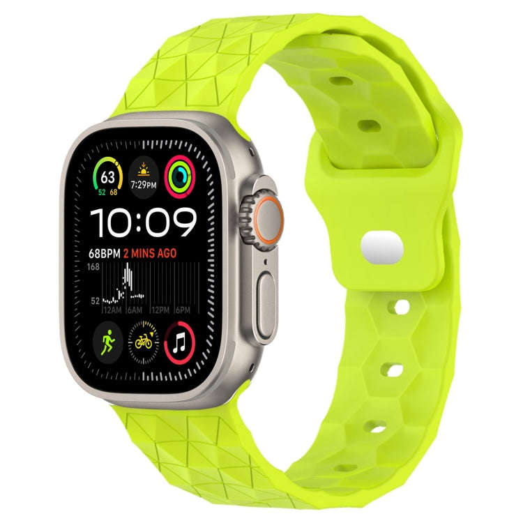 Football Texture Silicone Watch Band For Apple Watch Ultra 2 49mm(Limes Green)
