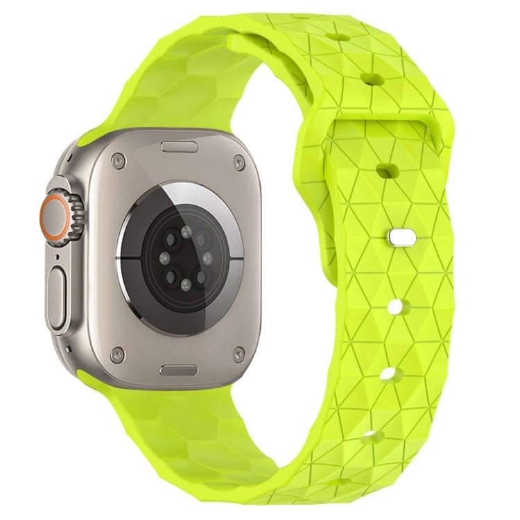 Football Texture Silicone Watch Band For Apple Watch Ultra 2 49mm(Limes Green)